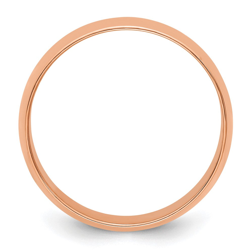 14k Rose Gold 7mm LTW Half Round Band Size 8