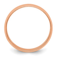 14k Rose Gold 7mm LTW Half Round Band Size 8