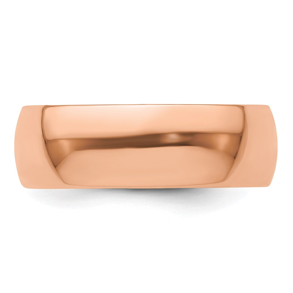 14k Rose Gold 7mm LTW Half Round Band Size 12