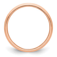 14k Rose Gold 3mm Milgrain Half-Round Band Size 9