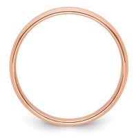 14k Rose Gold 4mm Milgrain Half-Round Band Size 8