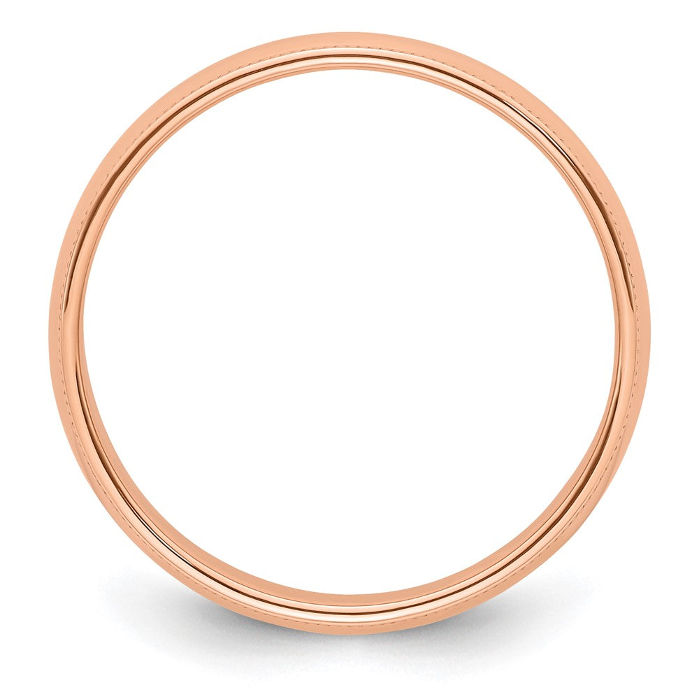 14k Rose Gold 5mm Milgrain Half-Round Band Size 6.5