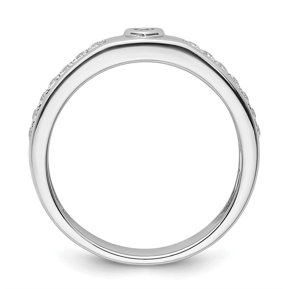 14k White Gold 1/3 ct Lab Grown Diamond VS/SI+ G+ Men's Heart Band