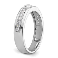 14k White Gold 1/3 ct Lab Grown Diamond VS/SI+ G+ Men's Heart Band