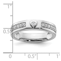 14k White Gold 1/3 ct Lab Grown Diamond VS/SI+ G+ Men's Heart Band