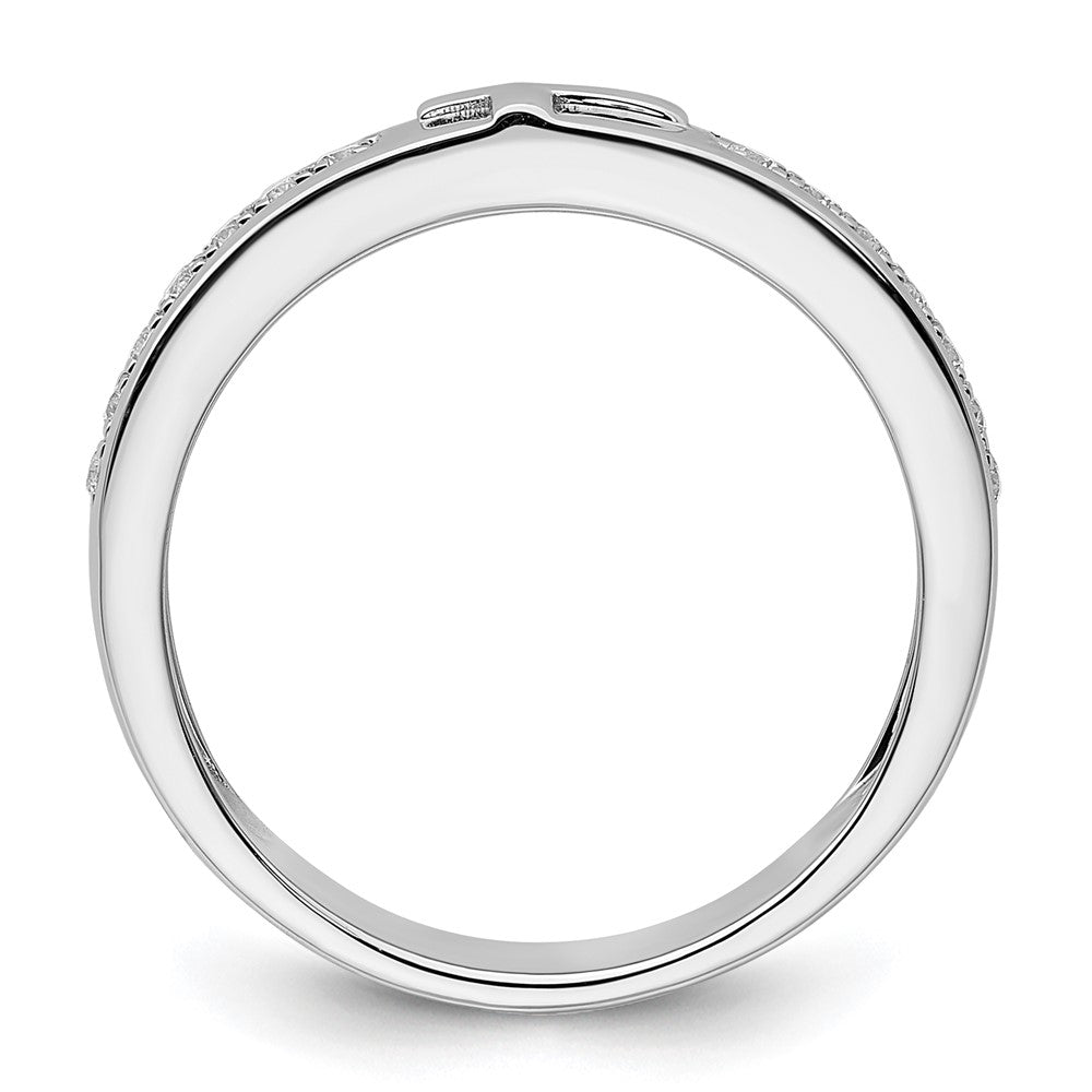 14k White Gold 1/4 ct Lab Grown Diamond VS/SI+ G+ Men's Cross Band