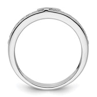 14k White Gold 1/4 ct Lab Grown Diamond VS/SI+ G+ Men's Cross Band