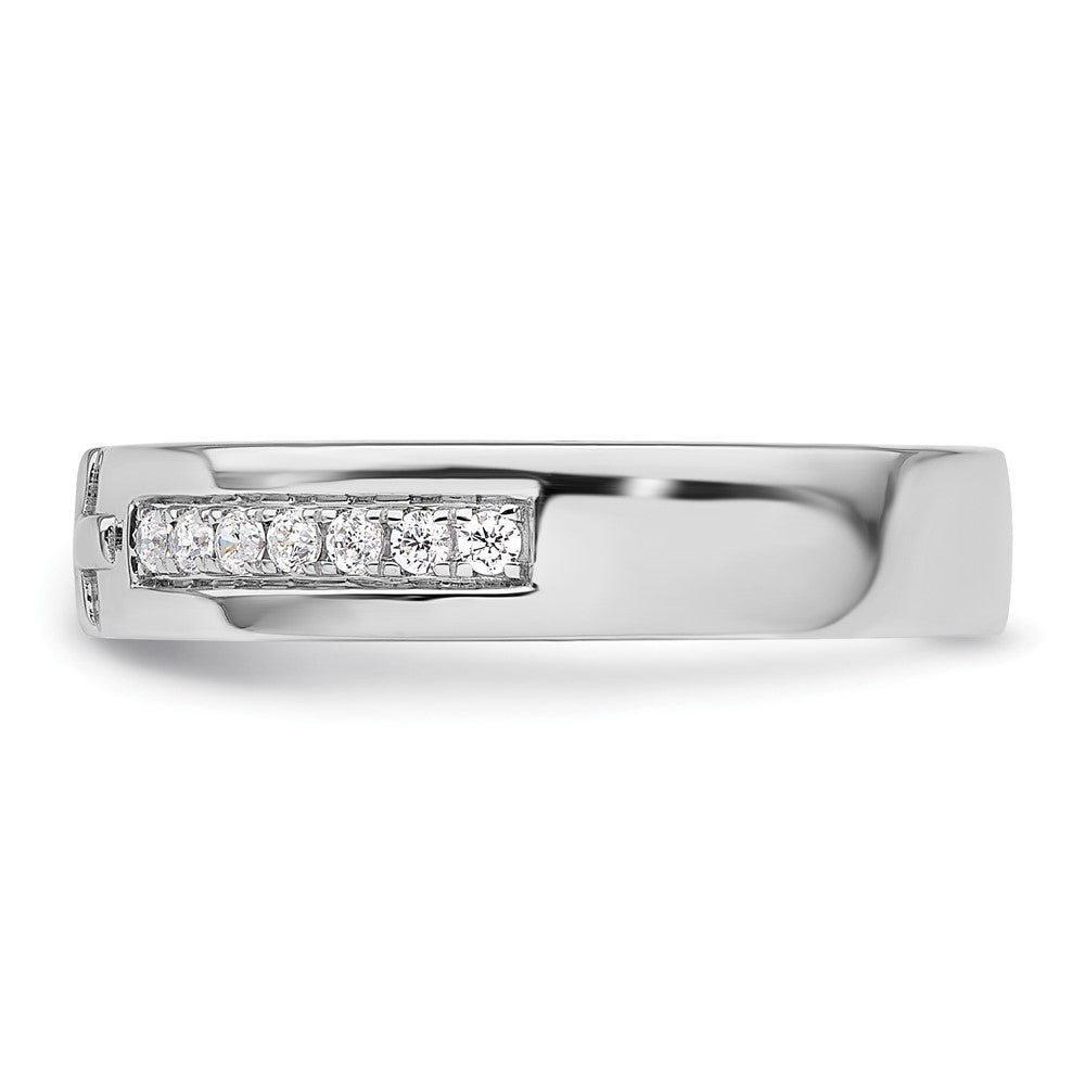 14k White Gold 1/4 ct Lab Grown Diamond VS/SI+ G+ Men's Cross Band