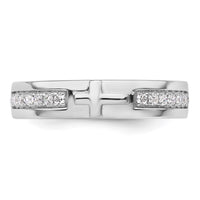 14k White Gold 1/4 ct Lab Grown Diamond VS/SI+ G+ Men's Cross Band