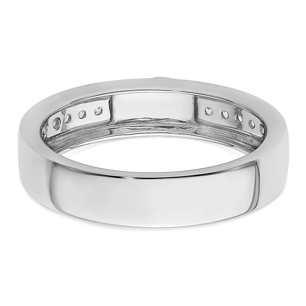 14k White Gold 1/4 ct Lab Grown Diamond VS/SI+ G+ Men's Cross Band