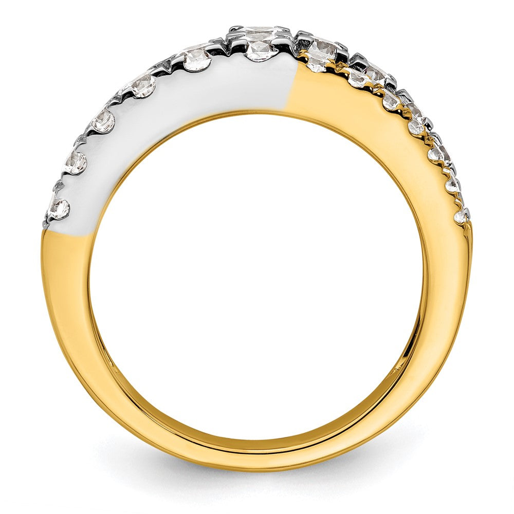 14k Two-tone 1 1/4 ct Lab Grown Dia VS/SI+ G+ Complete Double Row Band