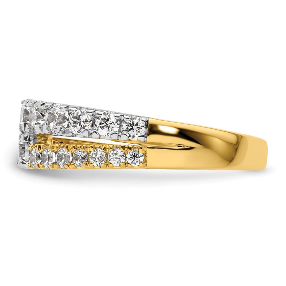 14k Two-tone 1 1/4 ct Lab Grown Dia VS/SI+ G+ Complete Double Row Band