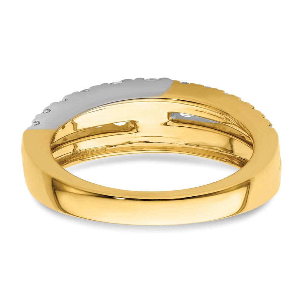 14k Two-tone 1 1/4 ct Lab Grown Dia VS/SI+ G+ Complete Double Row Band