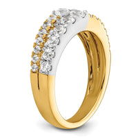 14k Two-tone 1 1/4 ct Lab Grown Dia VS/SI+ G+ Complete Double Row Band