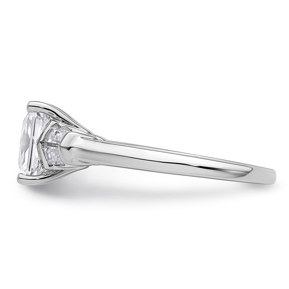 14k 3/8ct Lab Grown Diamond VS+ F+ 1 1/2ct Center Semi 3 Stone Eng Ring