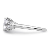 14k 3/8ct Lab Grown Diamond VS+ F+ 1 1/2ct Center Semi 3 Stone Eng Ring