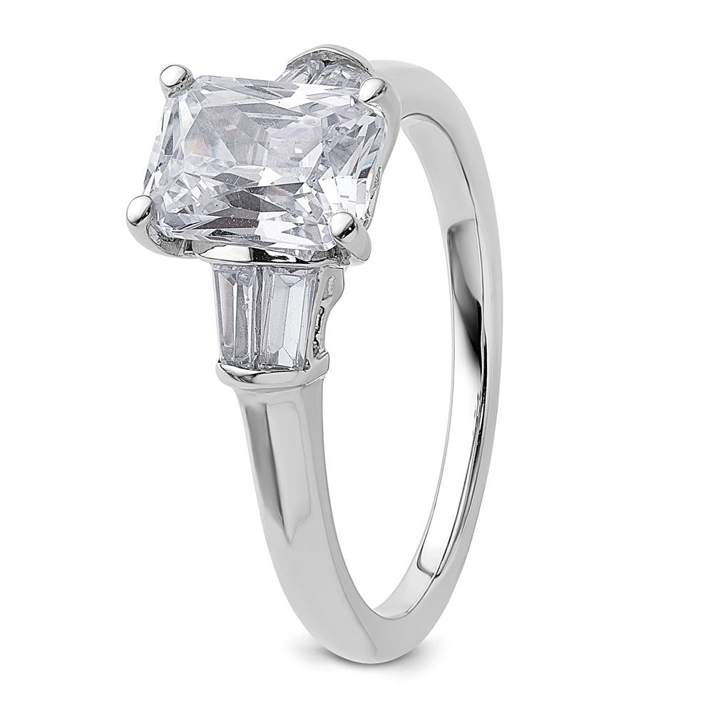 14k 3/8ct Lab Grown Diamond VS+ F+ 1 1/2ct Center Semi 3 Stone Eng Ring