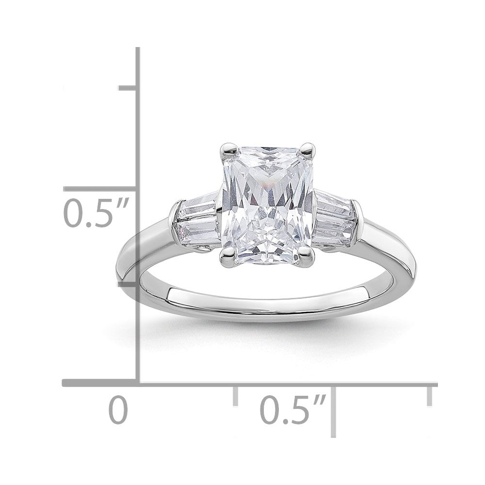 14k 3/8ct Lab Grown Diamond VS+ F+ 1 1/2ct Center Semi 3 Stone Eng Ring
