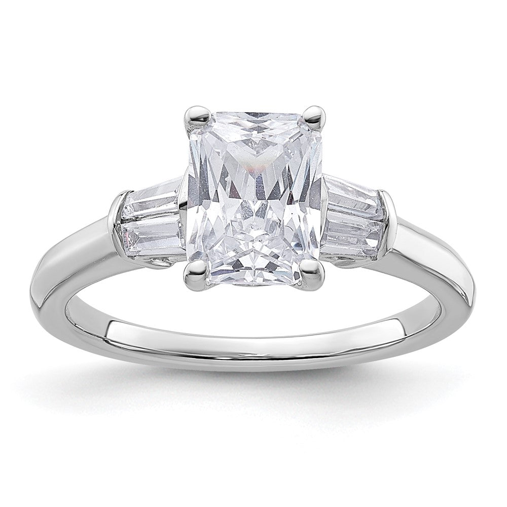 14k 3/8ct Lab Grown Diamond VS+ F+ 1 1/2ct Center Semi 3 Stone Eng Ring