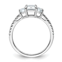 14kw 1 5/8ct Cert Lab Grown Diamond VS+ F+ Radiant Comp 3 Stone Eng Ring