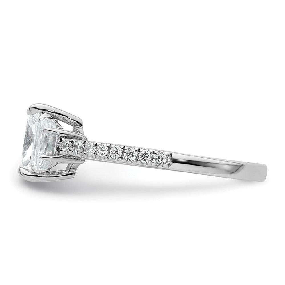14kw 1 5/8ct Cert Lab Grown Diamond VS+ F+ Radiant Comp 3 Stone Eng Ring