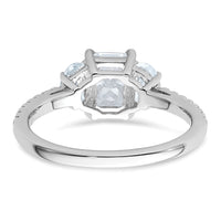 14kw 1 5/8ct Cert Lab Grown Diamond VS+ F+ Radiant Comp 3 Stone Eng Ring