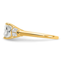 14k 2ct Cert Lab Grown Diamond VS+ F+ Princess Complete 3 Stone Eng Ring