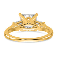 14k 2ct Cert Lab Grown Diamond VS+ F+ Princess Complete 3 Stone Eng Ring