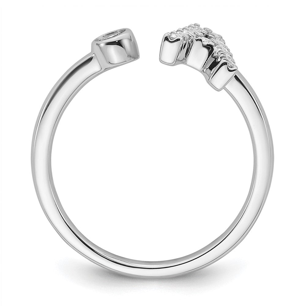 14kw 1/6 ct Lab Grown Dia VS/SI+ G+ Comp Initial A Adjustable Ring