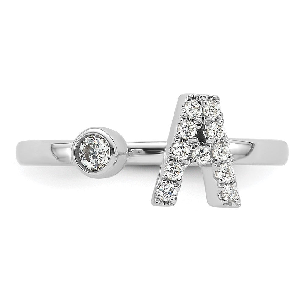 14kw 1/6 ct Lab Grown Dia VS/SI+ G+ Comp Initial A Adjustable Ring