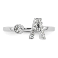 14kw 1/6 ct Lab Grown Dia VS/SI+ G+ Comp Initial A Adjustable Ring