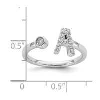 14kw 1/6 ct Lab Grown Dia VS/SI+ G+ Comp Initial A Adjustable Ring