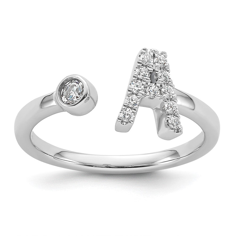 14kw 1/6 ct Lab Grown Dia VS/SI+ G+ Comp Initial A Adjustable Ring