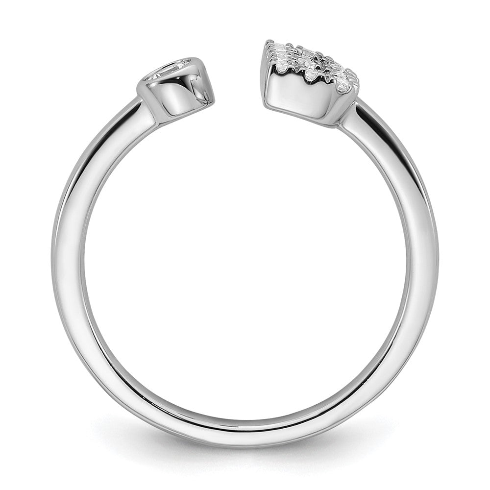 14kw 1/5 ct Lab Grown Dia VS/SI+ G+ Comp Initial B Adjustable Ring