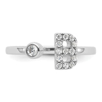 14kw 1/5 ct Lab Grown Dia VS/SI+ G+ Comp Initial B Adjustable Ring