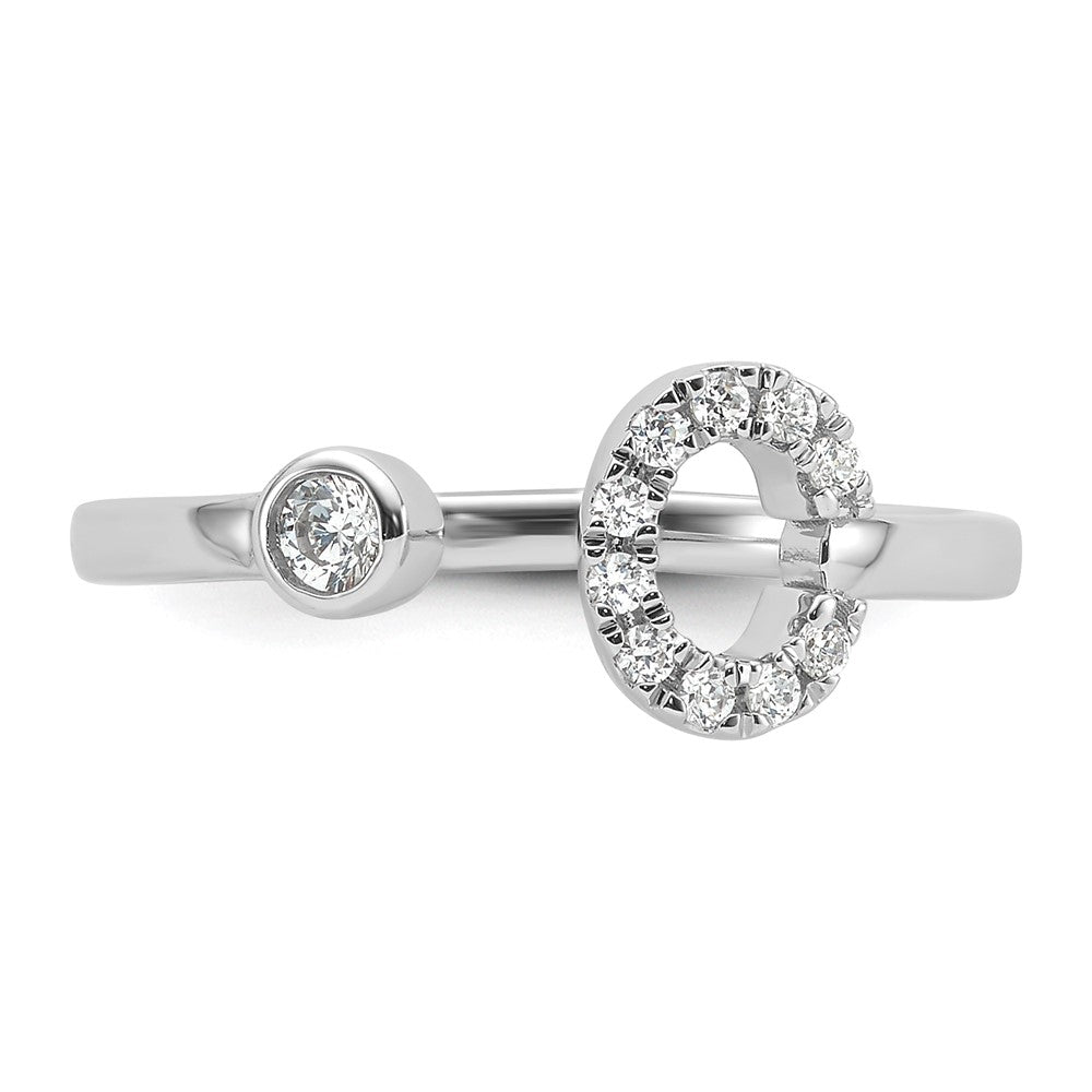 14kw 1/5 ct Lab Grown Dia VS/SI+ G+ Comp Initial C Adjustable Ring
