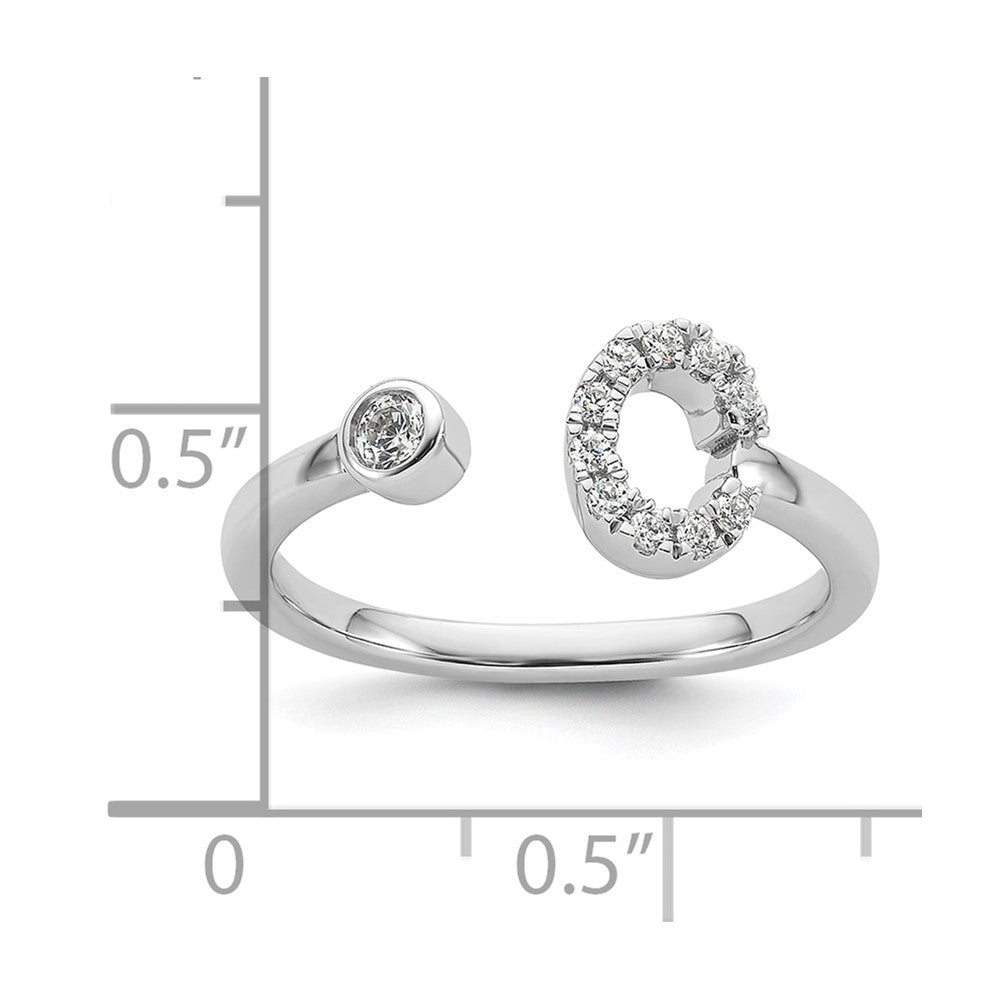 14kw 1/5 ct Lab Grown Dia VS/SI+ G+ Comp Initial C Adjustable Ring