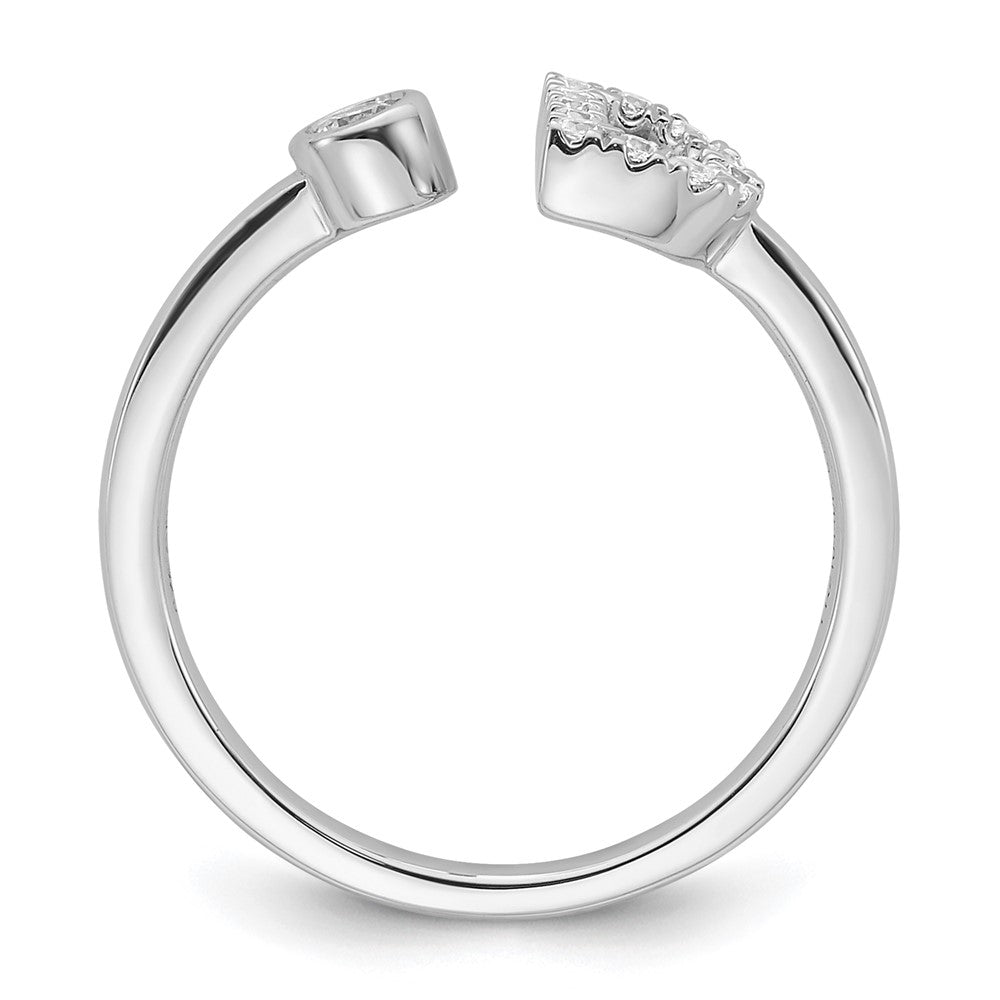 14kw 1/5 ct Lab Grown Dia VS/SI+ G+ Comp Initial D Adjustable Ring