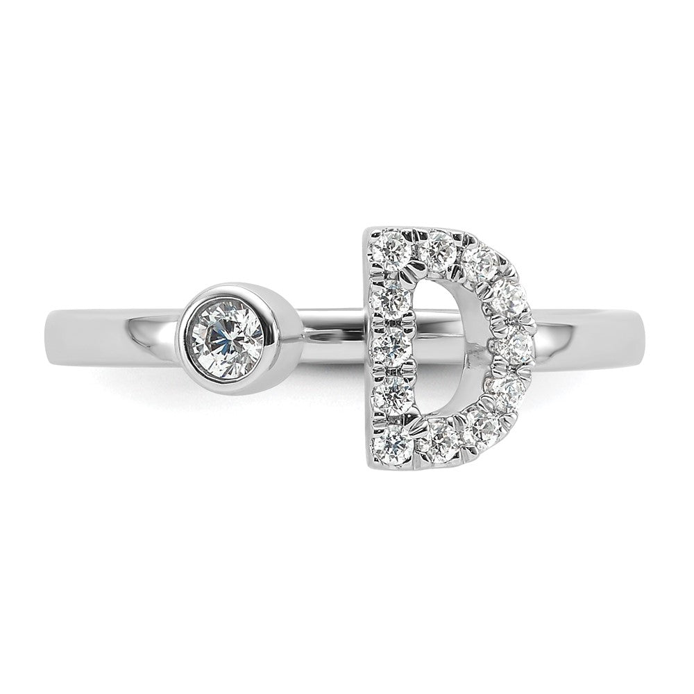 14kw 1/5 ct Lab Grown Dia VS/SI+ G+ Comp Initial D Adjustable Ring