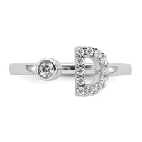 14kw 1/5 ct Lab Grown Dia VS/SI+ G+ Comp Initial D Adjustable Ring