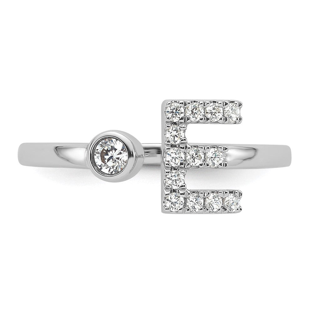 14kw 1/5 ct Lab Grown Dia VS/SI+ G+ Comp Initial E Adjustable Ring