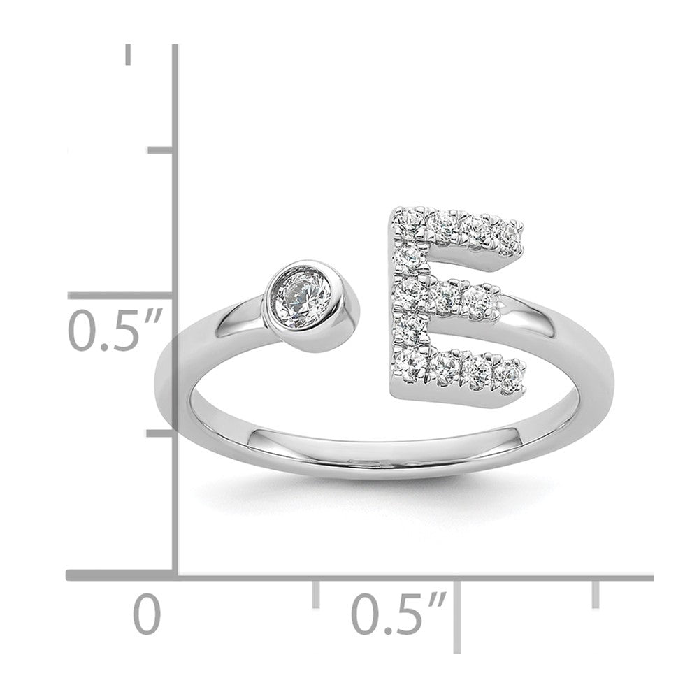 14kw 1/5 ct Lab Grown Dia VS/SI+ G+ Comp Initial E Adjustable Ring