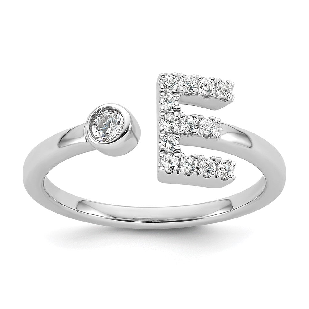 14kw 1/5 ct Lab Grown Dia VS/SI+ G+ Comp Initial E Adjustable Ring