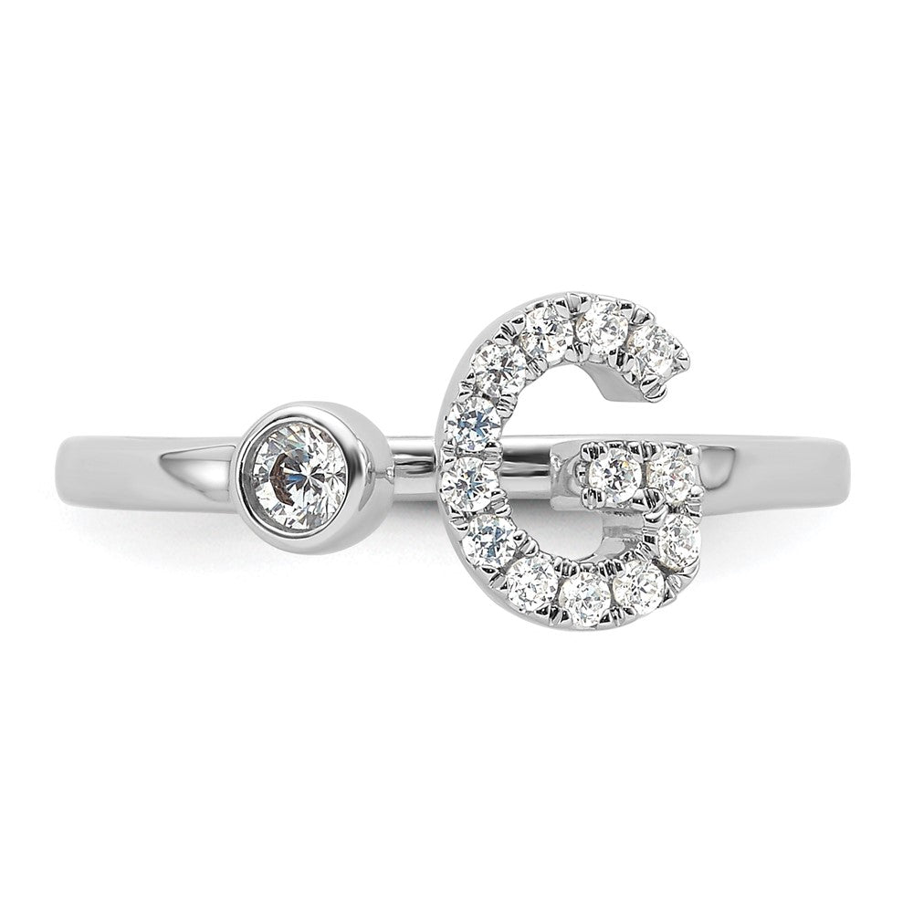 14kw 1/5 ct Lab Grown Dia VS/SI+ G+ Comp Initial G Adjustable Ring