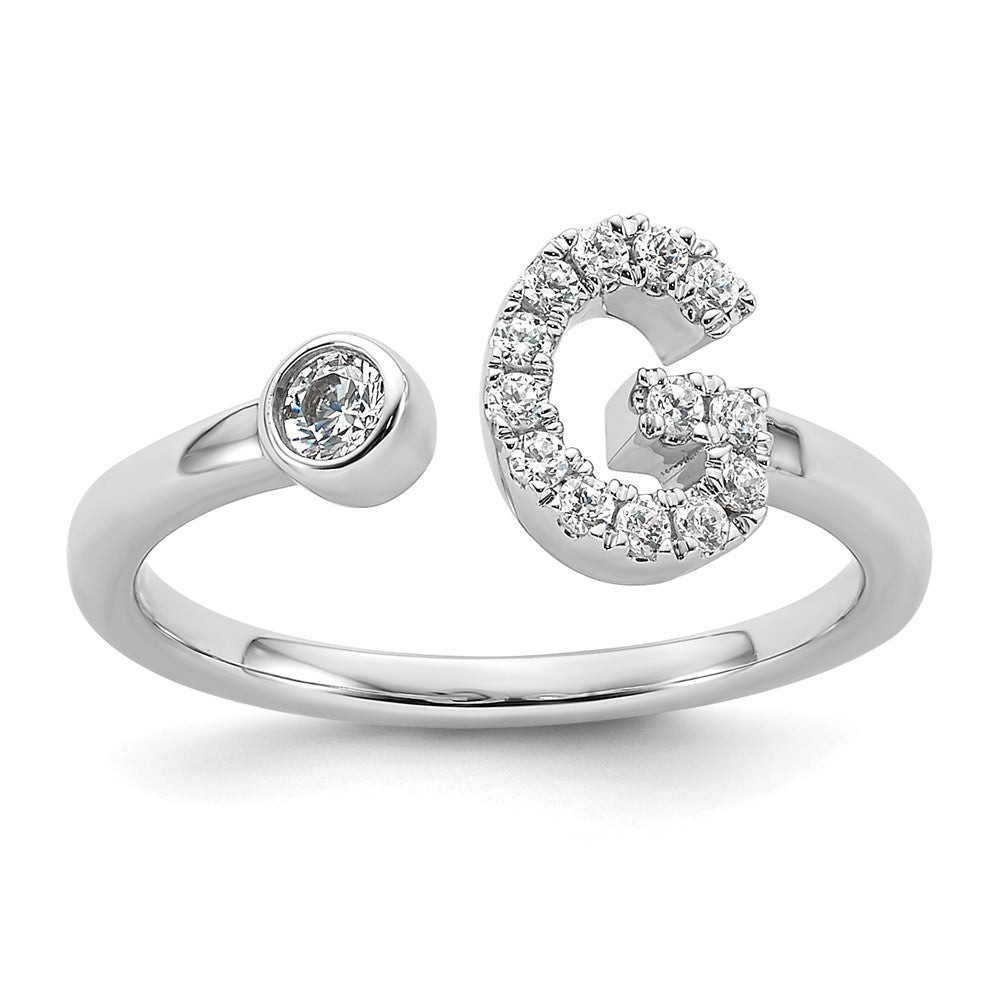 14kw 1/5 ct Lab Grown Dia VS/SI+ G+ Comp Initial G Adjustable Ring