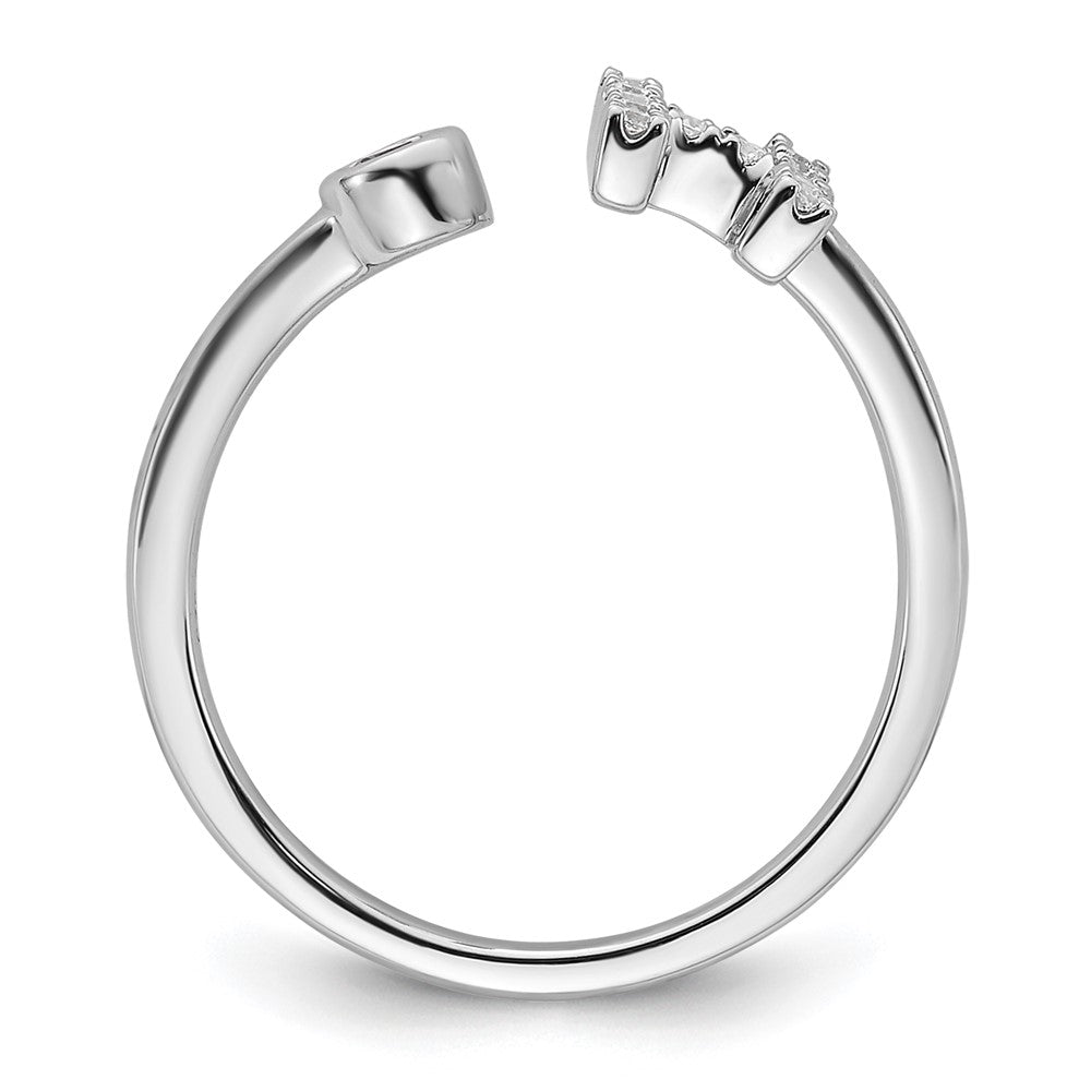 14kw 1/5 ct Lab Grown Dia VS/SI+ G+ Comp Initial H Adjustable Ring
