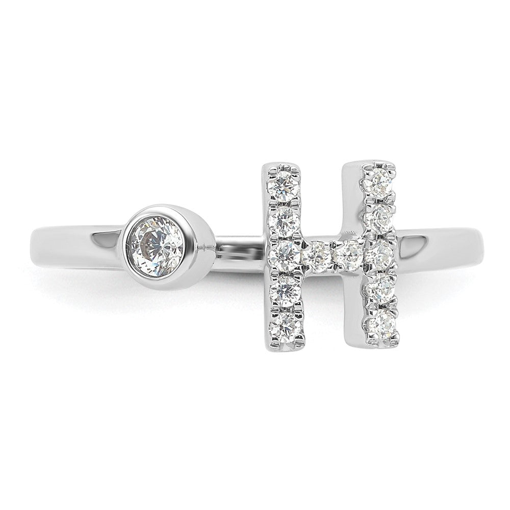 14kw 1/5 ct Lab Grown Dia VS/SI+ G+ Comp Initial H Adjustable Ring