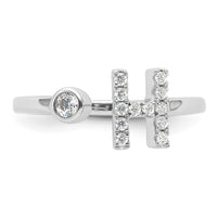 14kw 1/5 ct Lab Grown Dia VS/SI+ G+ Comp Initial H Adjustable Ring