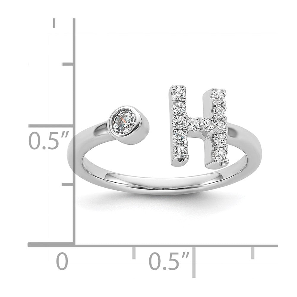 14kw 1/5 ct Lab Grown Dia VS/SI+ G+ Comp Initial H Adjustable Ring
