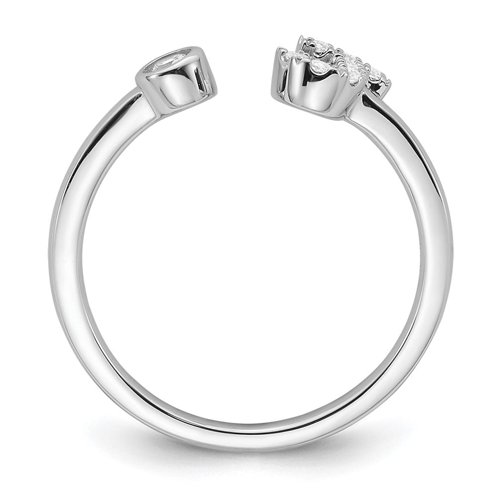 14kw 1/6 ct Lab Grown Dia VS/SI+ G+ Comp Initial J Adjustable Ring